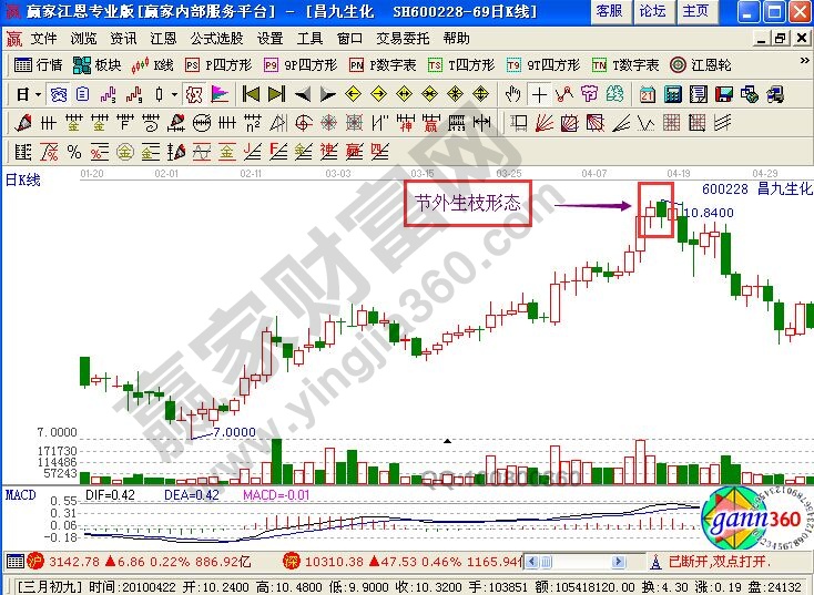 股票節(jié)外生枝形態(tài)