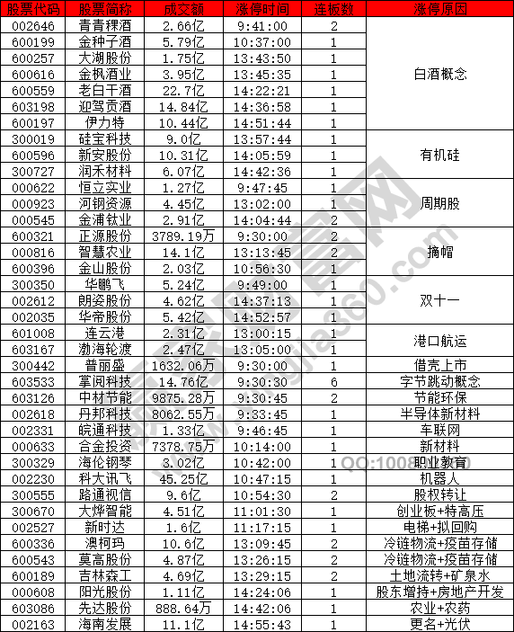 白酒概念股